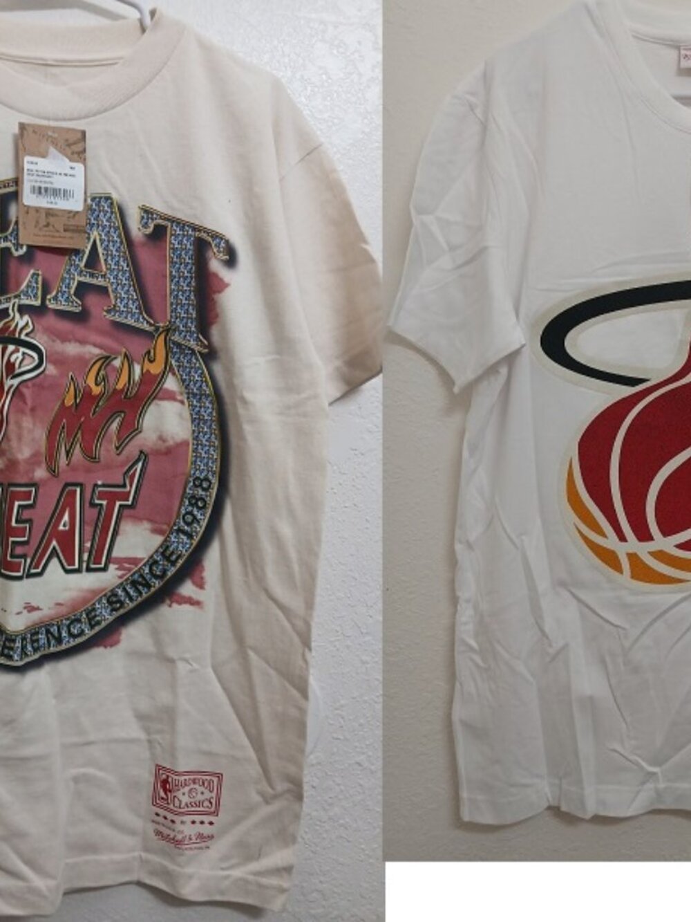 Mitchell and Ness Miami Heat X unknwn NBA 2 shirts bundle Medium white RARE